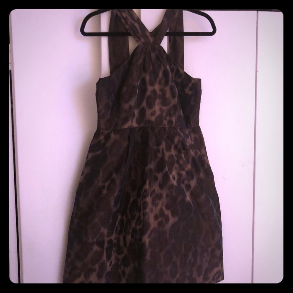 Banana Taffeta Leopard Dress